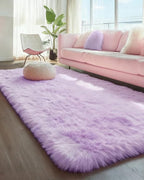PAGISOFE Fluffy Purple Rug 2' x 6' Shaggy Runner Rugs - Image 4