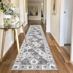 HEBE Hallway Runner Rug 2'x10' Washable, Vintage Distressed Area Rugs Non Slip - Image 6