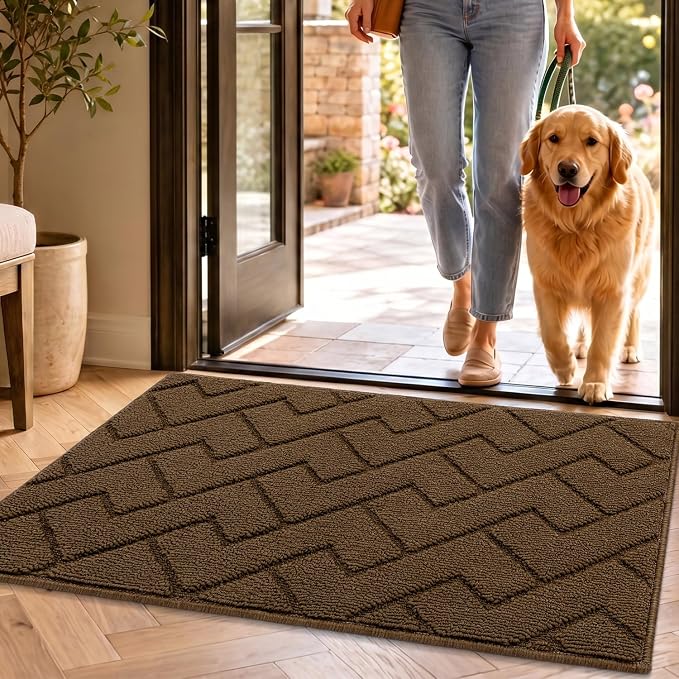 hicorfe Indoor Doormat, Front Back Door Mat TPR Backing Non Slip Mats 20"x32" by Hicorfe