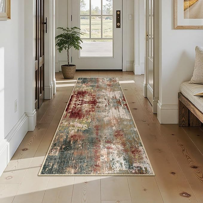 RELEANY Washable Area Rugs 2x7 Non-Slip Modern Abstract Soft - Image 8