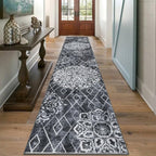 HEBE Hallway Runner Rug 2'8''x14' Washable Vintage Distressed Area Rugs Non - Image 8