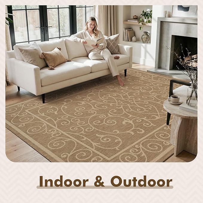 MontVoo-Outdoor Rug-Patio Rug 8x10 ft Polypropylene Indoor Outdoor Rugs Outdoor - Image 3