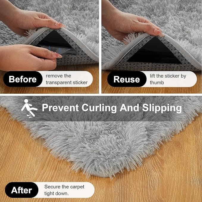 2x3 Rugs for Bedroom, Fluffy Area Rugs for Living Room, Small Fuzzy Shag Soft - Image 3