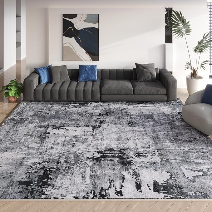 Rugcomf 8x10 Area Rug Washable Boho Rug Soft Non-Slip Non-Shedding Faux Wool - Image 8
