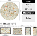 DUKINO 4ft Round Rug, Washable Round Area Rug, Non Slip Indoor Low Pile Animal - Image 2