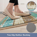 HEBE Anti Fatigue Kitchen Mat Set of 2 Non Slip Cushioned Kitchen Mats - Image 4
