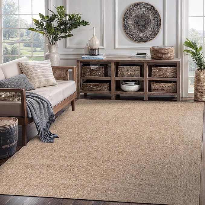 CAMILSON Easy Jute Rug 5x7, Indoor Outdoor Natural Color Fiber Area Rugs by CAMILSONIndoorOutdoorAreaRugs