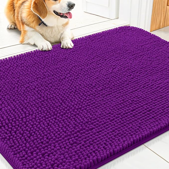 Smiry Dog Door Mat for Muddy Paws 30x20, Absorbent Dirt Trapper, Non-Slip by Smiry