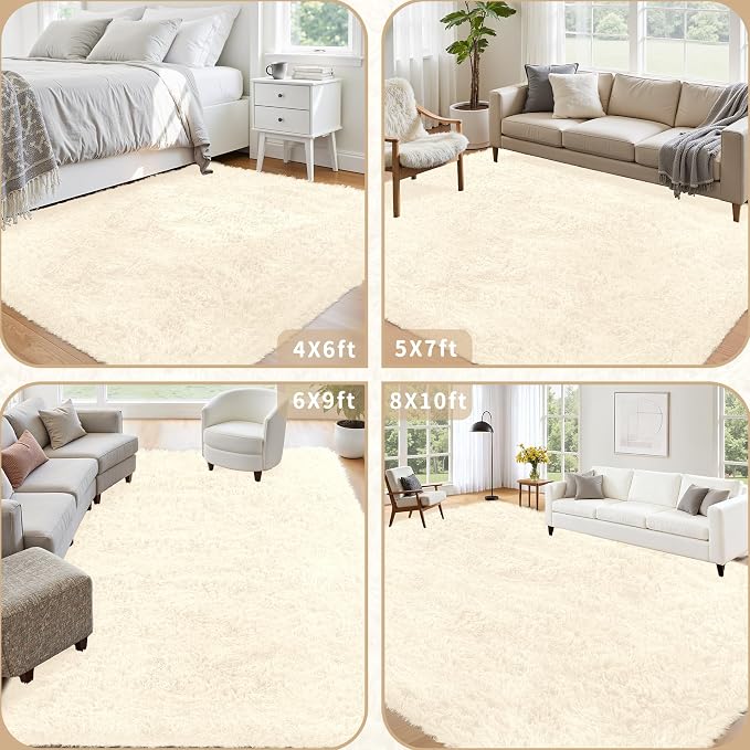 5x7 Area Rug for Living Room: Ultra Soft Fluffy Rug Modern Large Thicked Shag - Image 5