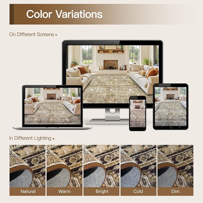 Lofus 6x9 Area Rug for Living Room, Soft Boho Carpets for Bedroom Dining Room - Image 8