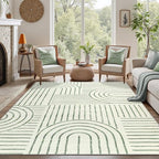 DCX Abstract Machine Washable 8x10 Rug, Sage Green Modern Accent Rug - Image 3
