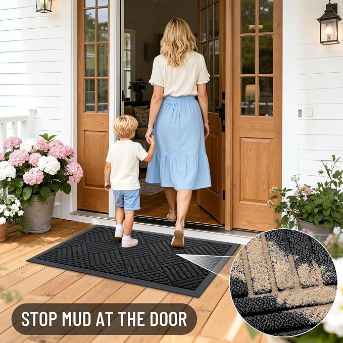 OLANLY Front Door Mat Outside Entrance 29.5x17, Heavy Duty Sturdy Natural - Image 7