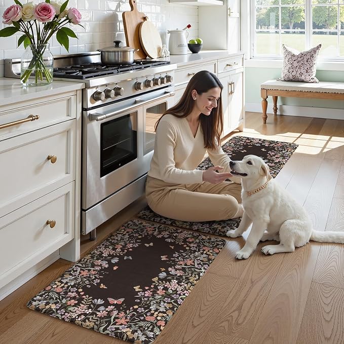 KIMODE Kitchen Anti Fatigue Mats, Farmhouse Kitchen Rugs Sets of 2, Memory Foam - Image 7