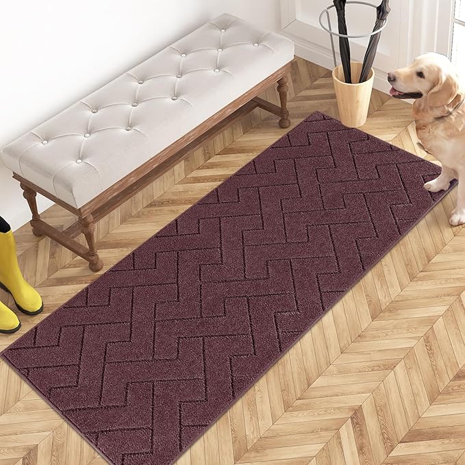 PURRUGS Dirt Trapping Door Mat 24" x 59", Non-Slip Machine Washable Entry Rug by PURRUGS
