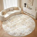 Round Rug Living Room Rugs: 10x10 Washable Circle Large Abstract Modern Soft by LOONGRUG