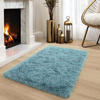 YJ.GWL Area Rugs for Bedroom, 2x3 Door Mat Washable Small Teal Bedside Rug - Image 4