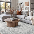 Rugxara 6x9 Washable Area Rug for Living Room, Neutral Vintage Large Boho Rugs - Image 3