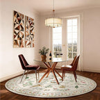 Washable Round Rugs for Bedroom 4ft: Living Room Rug Stain Resistant Non Slip - Image 4