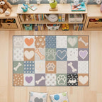 Preschool Classroom Rug 4x6, Paw Print Low Pile Kids Area Rug by Unknown