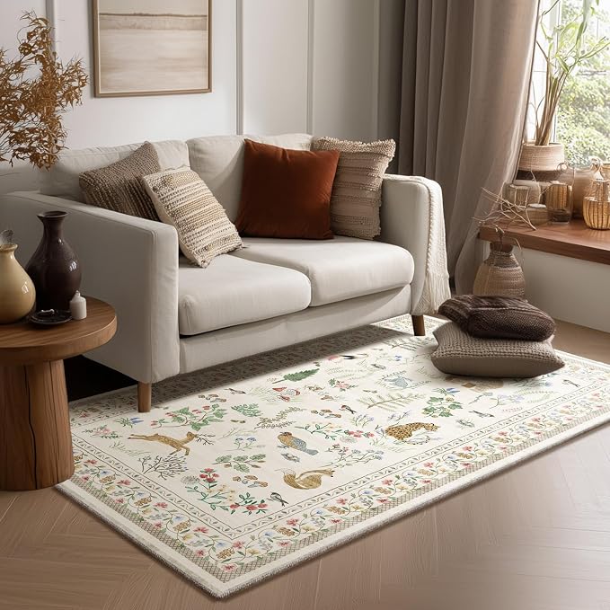3x5 Washable Area Rugs for Entryway: Small Throw Rugs Stain Resistant Non Slip by palohom
