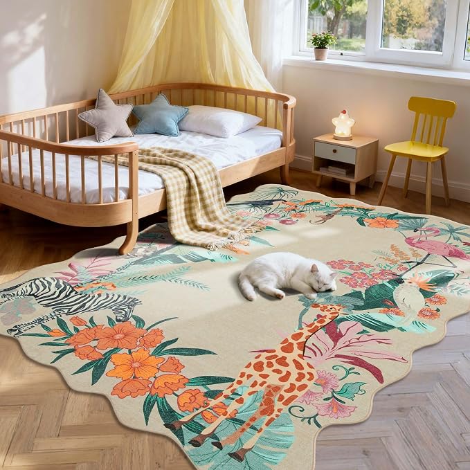 Rugxara 4x6 Rug for Living Room Bedroom, Leopard/Cheetah/Zebra/Tiger Print Area - Image 2
