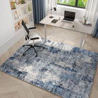 Rugcomf 4x6 Rug Washable Boho Soft Area Rug Abstract Pattern Non-Slip Faux Wool - Image 2