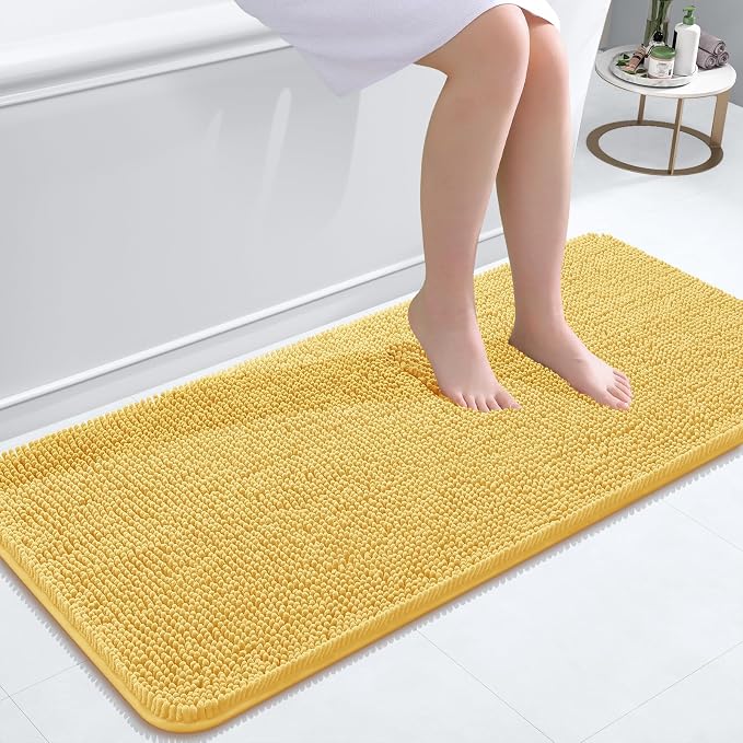 OLANLY Bathroom Runner Rugs 47x20, Extra Soft Absorbent Chenille Bath Rugs by OLANLY