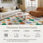 PureCozy Checkered Rug 5x8 for Living Room, Modern Neutral Shag Rug Super Soft - Image 6