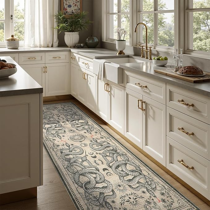 DCX Washable 2x6 Snake Runner Rug, Soft Low Pile Carpet, Kid & Pet Friendly - Image 2