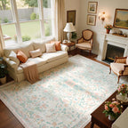 Washable Rugs 8x10 Area Rugs for Living Room, Ultra Soft Faux Wool Retro Carpets by BGASZMakeYourHomeMoreCozy