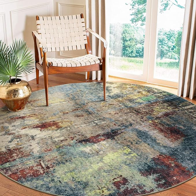 Lahome Modern Abstract Round Rug 6ft by Lahome