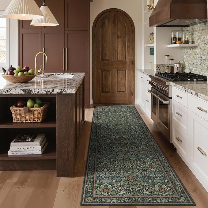 GENIMO Floral Washable Runner Rug 2’6”x12’, Non-Slip Long Hallway Carpet - Image 5