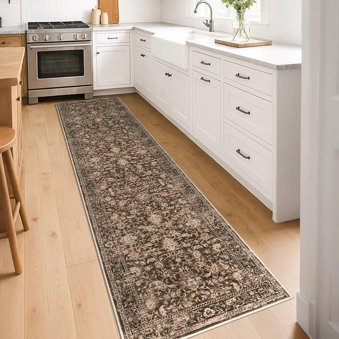 KILOCOCO Hallway Runner 2x8 Rug Runner Washable Kitchen Runners Printed Floral - Image 2