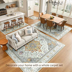 RELEANY Area Rugs 6'x9' Washable Non-Slip, Floral Vintage Distress Medallion - Image 7