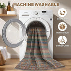 Nakagishi 5X7 Area Rugs Living Room: Washable Large Vintage Rug Neutral - Image 2