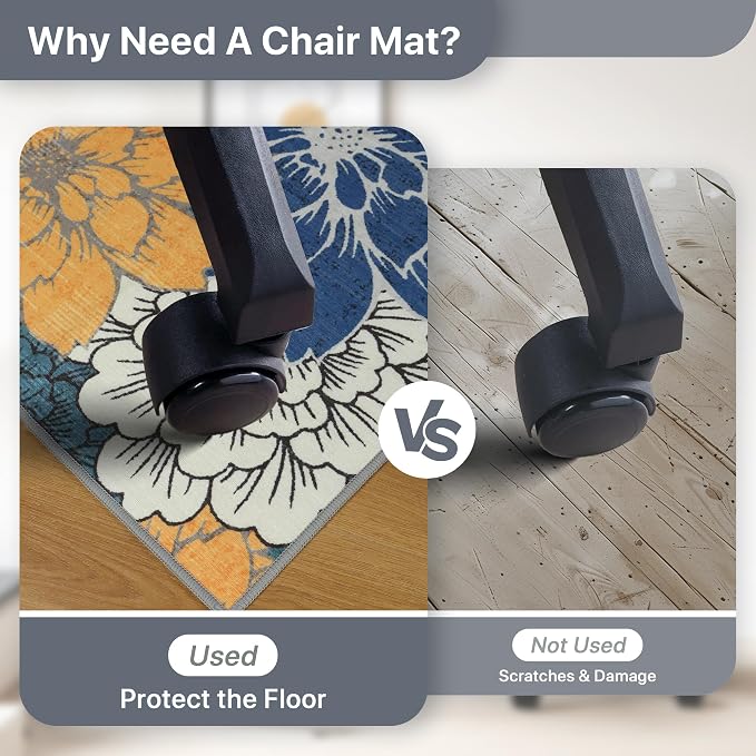 36"x48" Office Chair Mat for Hardwood Tile Floor, Under Desk Carpet Protector - Image 5