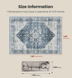 AMADA HOMEFURNISHING 10x14 Washable Area Rug, Low-Profile Large Area Rug - Image 2
