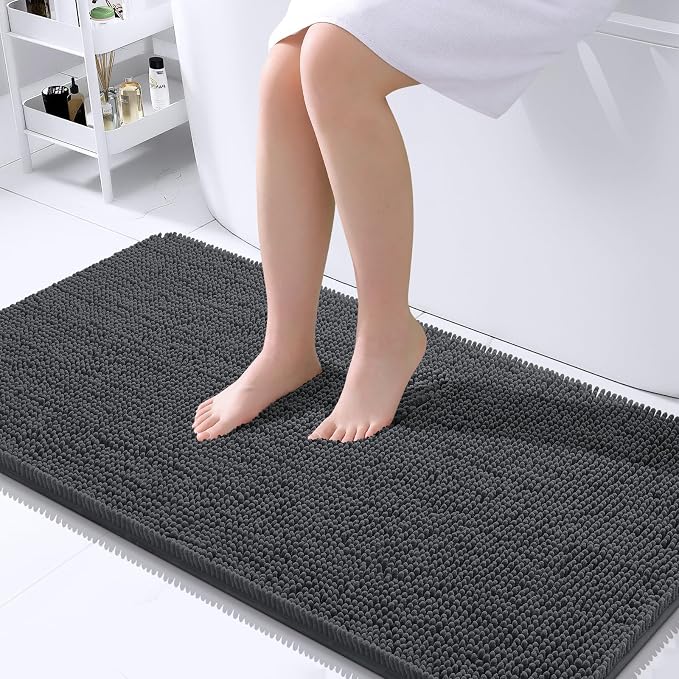 OLANLY Large Bathroom Rugs 45x27, Extra Soft Absorbent Chenille Bath Rugs by OLANLY