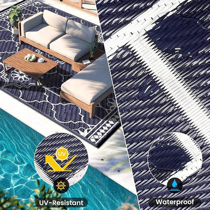 Lighted Outdoor Rug 8x10 ft, Solar Powered Patio Rug - Image 7