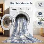 7x9 Area Rug Living Room: Washable Large Abstract Modern Soft Rug Stain - Image 2