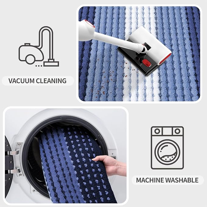 Kitinjoy Indoor Outdoor Door Mat, 59x20 Non-Slip Absorbent Dirt Trapper - Image 5