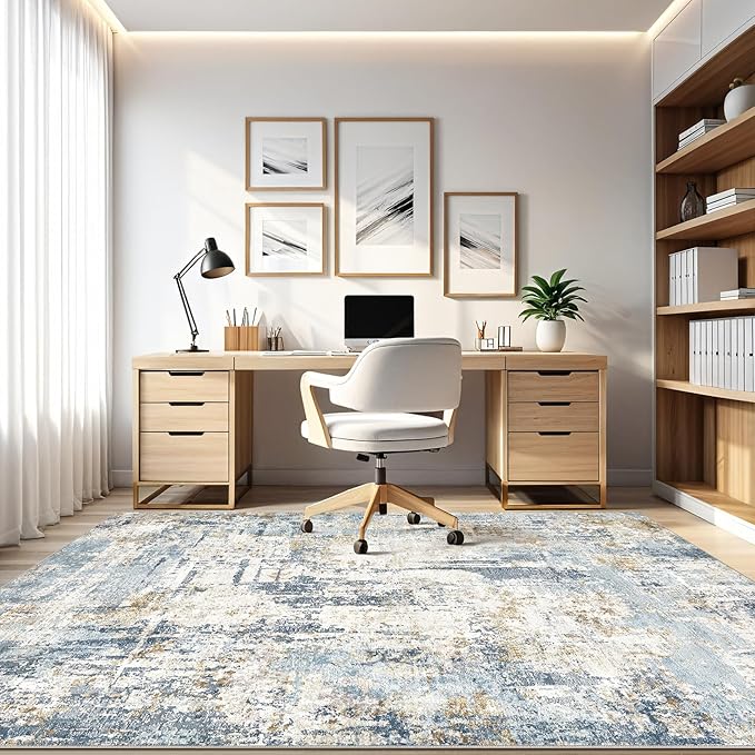 5x7 Area Rugs Washable Rug: Living Room Large Abstract Modern Soft Stain - Image 8