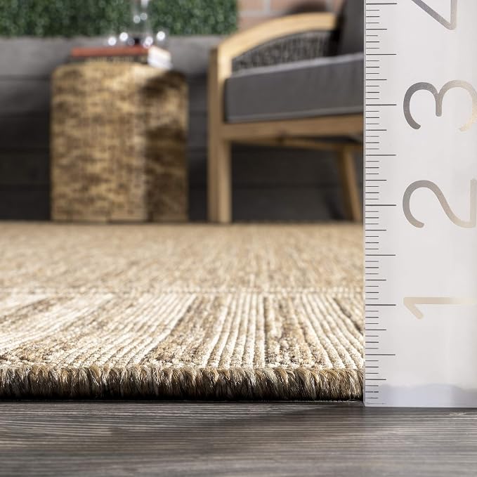 Nuloom Asha Light Brown/Ivory, Striped Border, Soft and Cozy, High Traffic - Image 8