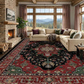 RELEANY Area Rugs Large 10'x14' Washable Non-Slip, Floral Vintage Distress by RELEANY