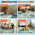UKISS Educational Play Rug，55"x55" Traffic Road Kids Car Mat, Non-Slip Washable - Image 7