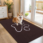 OLANLY Dog Door Mat for Muddy Paws 54x32, Paw Print Design, Absorbs Moisture by OLANLY