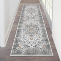 HEBE Hallway Runner Rug 2'x6' Washable Vintage Distressed Area Rugs Non Slip by HEBE