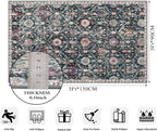Lahome Moroccan Trellis Washable Small Area Rug, 3x5 Black Rug - Image 2