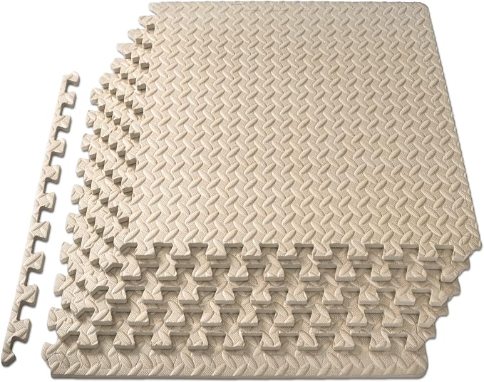 ProsourceFit Exercise Puzzle Mat 1/2-inch, EVA Interlocking Foam Floor Tiles by ProsourceFit