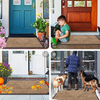 Smiry Front Door Mat Outside Entrance, Heavy Duty Sturdy Natural Rubber Doormat - Image 7